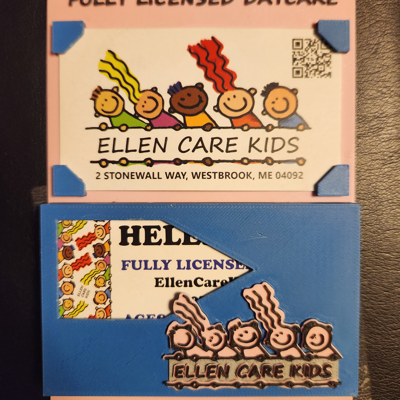 Custom Card Display Dispenser with Custom 3D Logo for Ellen Care Kids