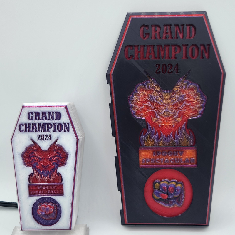 Dragon Fire Martial Arts Spooky Spectacular 2024 Grand Champion Custom Awards - Coffin Lid and Light Design